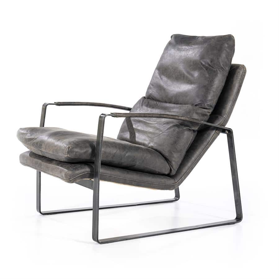 antraciet vintage leer