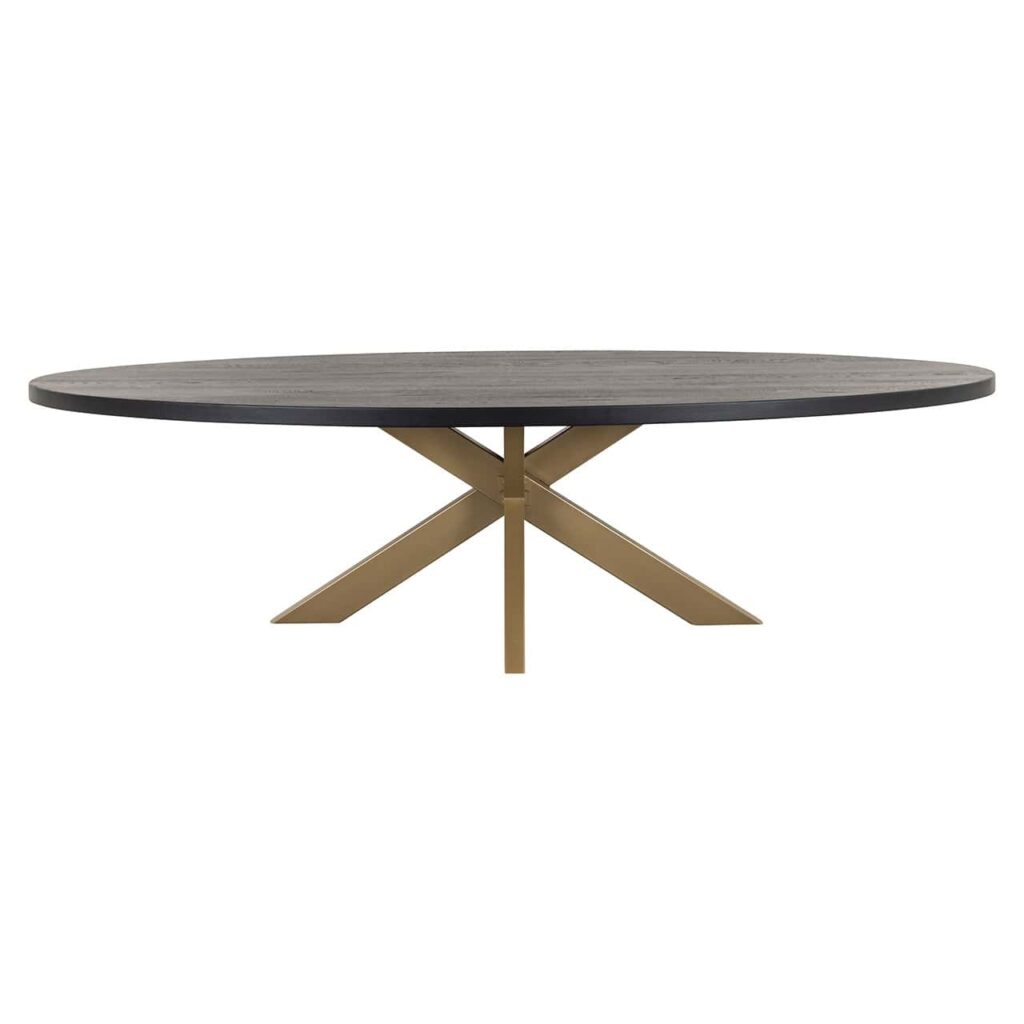 Eettafel Watson black 235 incl. spinpoot goud (Black)