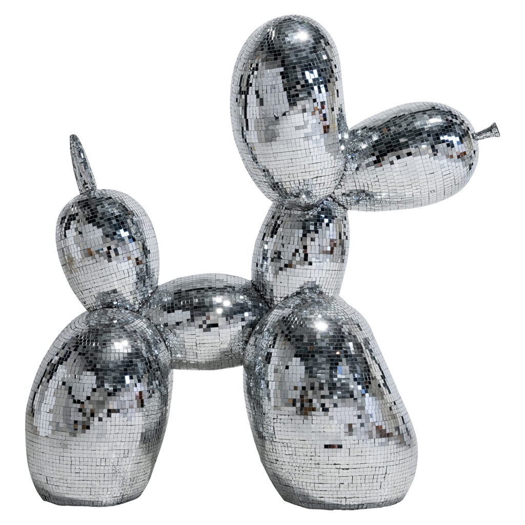 Dog deco object spiegel (Silver)